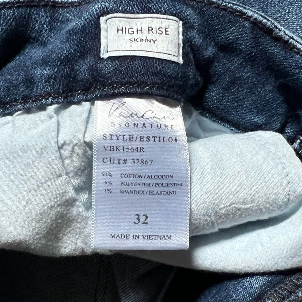 KanCan Signature High Rise Skinny Dark Wash Denim Jeans Women's Sz 32 Stretchy - Picture 6 of 11